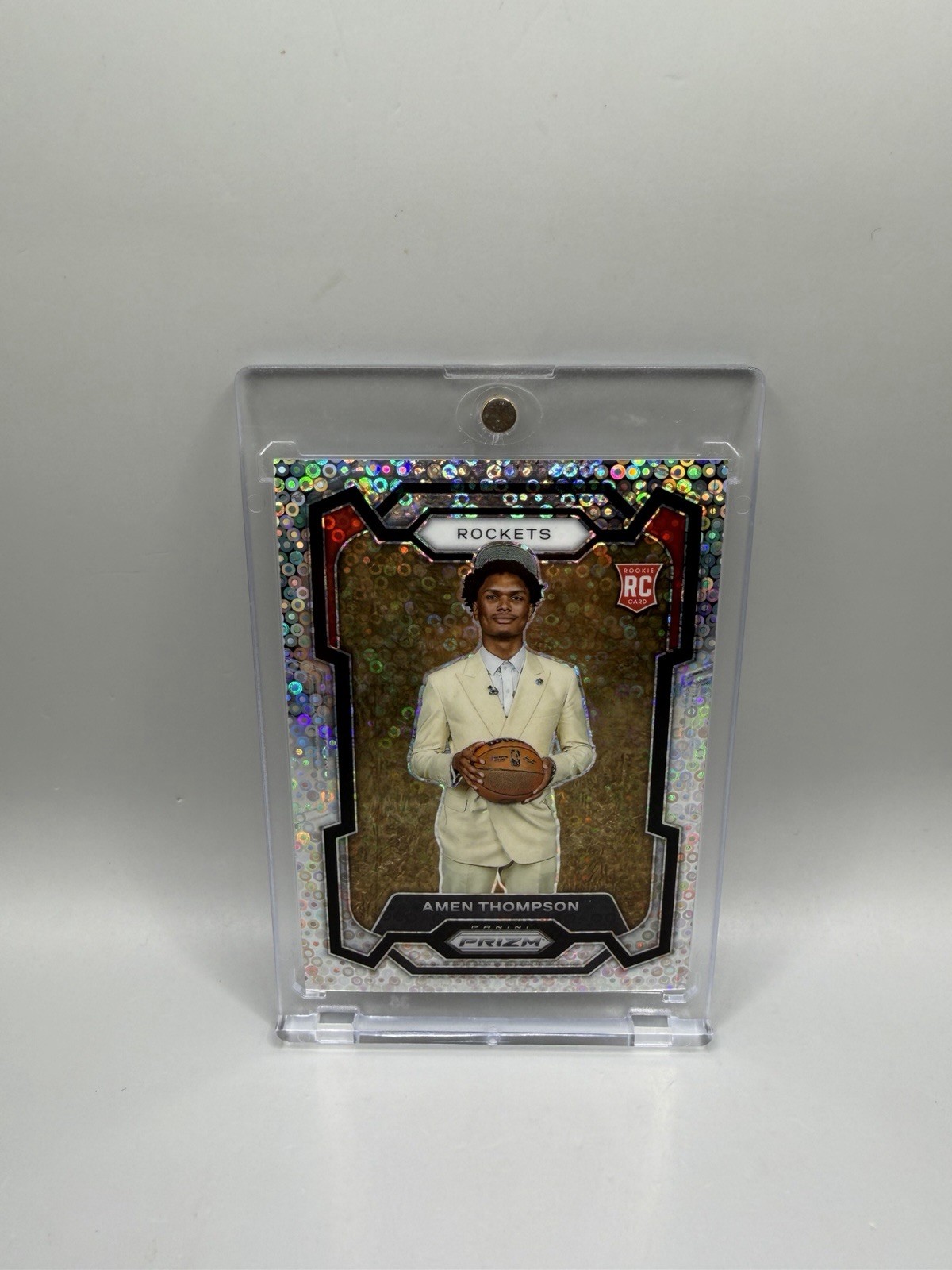 Amen Thompson 2023 Prizm 150 Fast Break Silver Disco Variation Rookie Card W/Mag