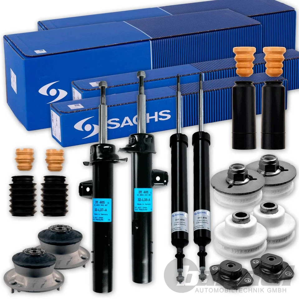 4xSACHS STOSSDÄMPFER+LAGER+PROTECTION KIT passend für BMW 3er E90 91 MIT M-PAKET