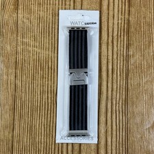 Apple Watch Band 38 40 41 42mm Nylon Sport Strap Black Gray Stripe New