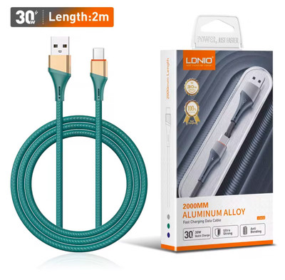 Ldnio 30W Quick Charging Cable - USB to Type C - 6Ft Cable - Color Green Only