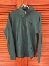 Victoria's Secret Pink 1/4 Zip Green Pullover Sweatshirt Small
