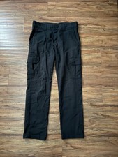 TILLYS DICKIES Slim Straight Flex Mens Cargo Black Pants 32x 32. Zip  button.