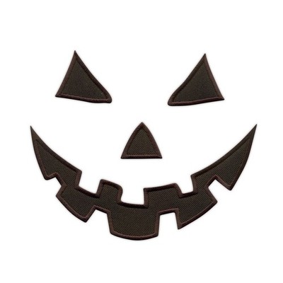 Kürbisgesicht - HALLOWEEN - Bügelbild - schwarze Version Patch/Abzeichen bestickt