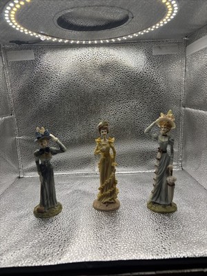 Set of 3 Resin Figurines   Art Deco Ladies / Flapper Style 1920s Leonardo Coll.?