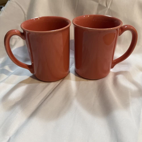 Corning 10oz Coffee/Tea Mug. Salmon Color. VG Cond. Set of 2
