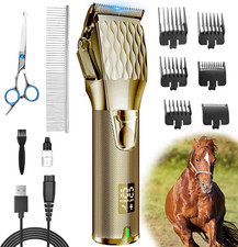 Horse Clippers, Cordless Trimmers Grooming Kit with 2500Mah Battery, Low Noise H