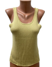 TSE Cashmere Size L 35% Cashmere Women's Sweater Yellow Sleeveless Knit Top