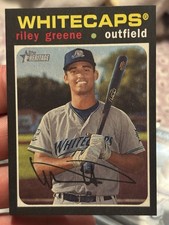 2020 Topps Heritage Minor League Riley Greene Rare Flip Stock SP Tigers