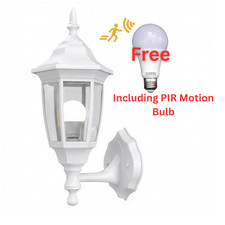 LED Wall-Mounted Outdoor Indoor Lantern Style Lamp Garden Home Light FREE BULB