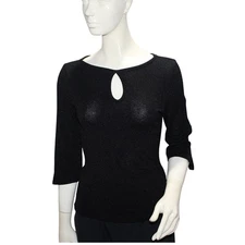 A. Byer Black Keyhole Neck Top – Size S (Juniors Fit) – Late 90s / Y2K
