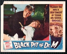 Tarjeta de vestíbulo Black Pit of Dr. M 11"x14" #7 Rafael Bertrand Mapita Cortés Horror