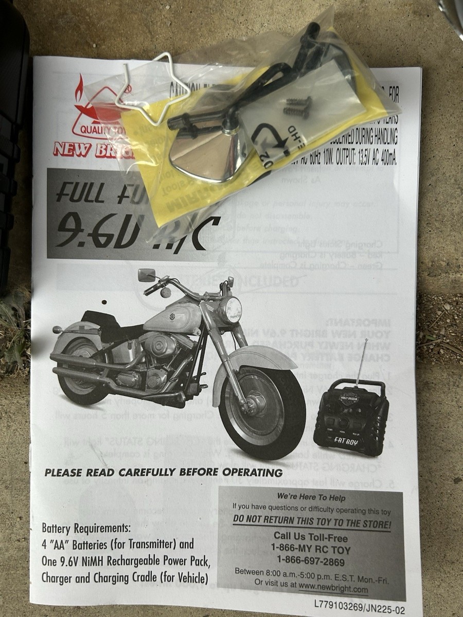 Harley Fat Boy Full Function 1:6 Scale RC Motorcycle New Bright