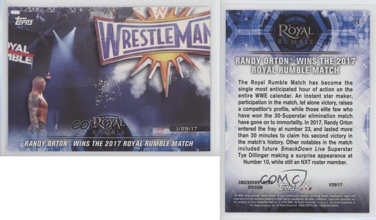 2018 WWE Road to Wrestlemania Randy Orton Wins the 2017 Royal Rumble Match 0x1