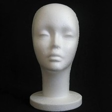 Polystyrene Foam Mannequin Head Female Model Stand Wig Hat Display Dummy