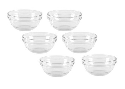 6 Glasschüsseln Glasschalen Schüssel Schale Luminarc Empilable stapelbar Ø 12 cm