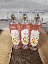 3PK Bath  Body Works Pretty as a Peach Fragrance Body Mist Spray 8oz NEW
