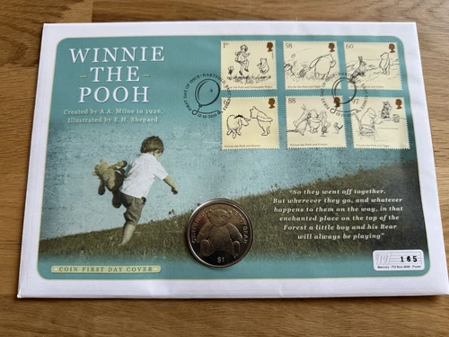 2010 Winnie the Pooh Cover 2002 British Virgin Islands $1 Coin Cover