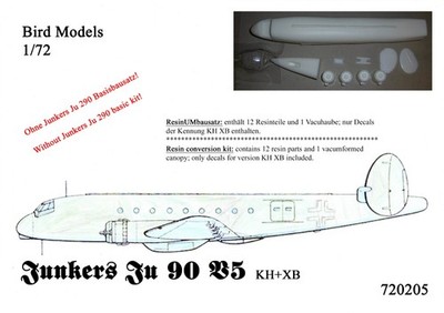Junkers Ju 90 V5 KH+XB   1/72 Bird Models ResinUMbausatz / resin conversion kit