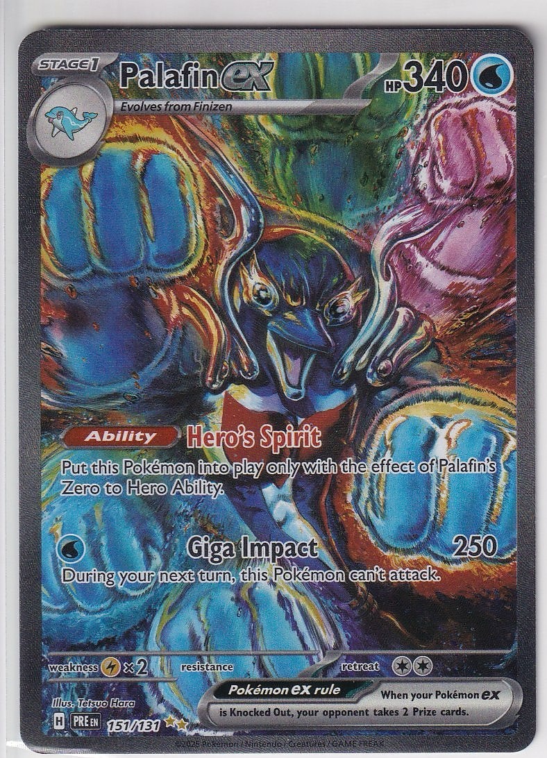 Pokemon Prismatic Evolutions Palafin ex 151/131 Special Illustration Rare NM