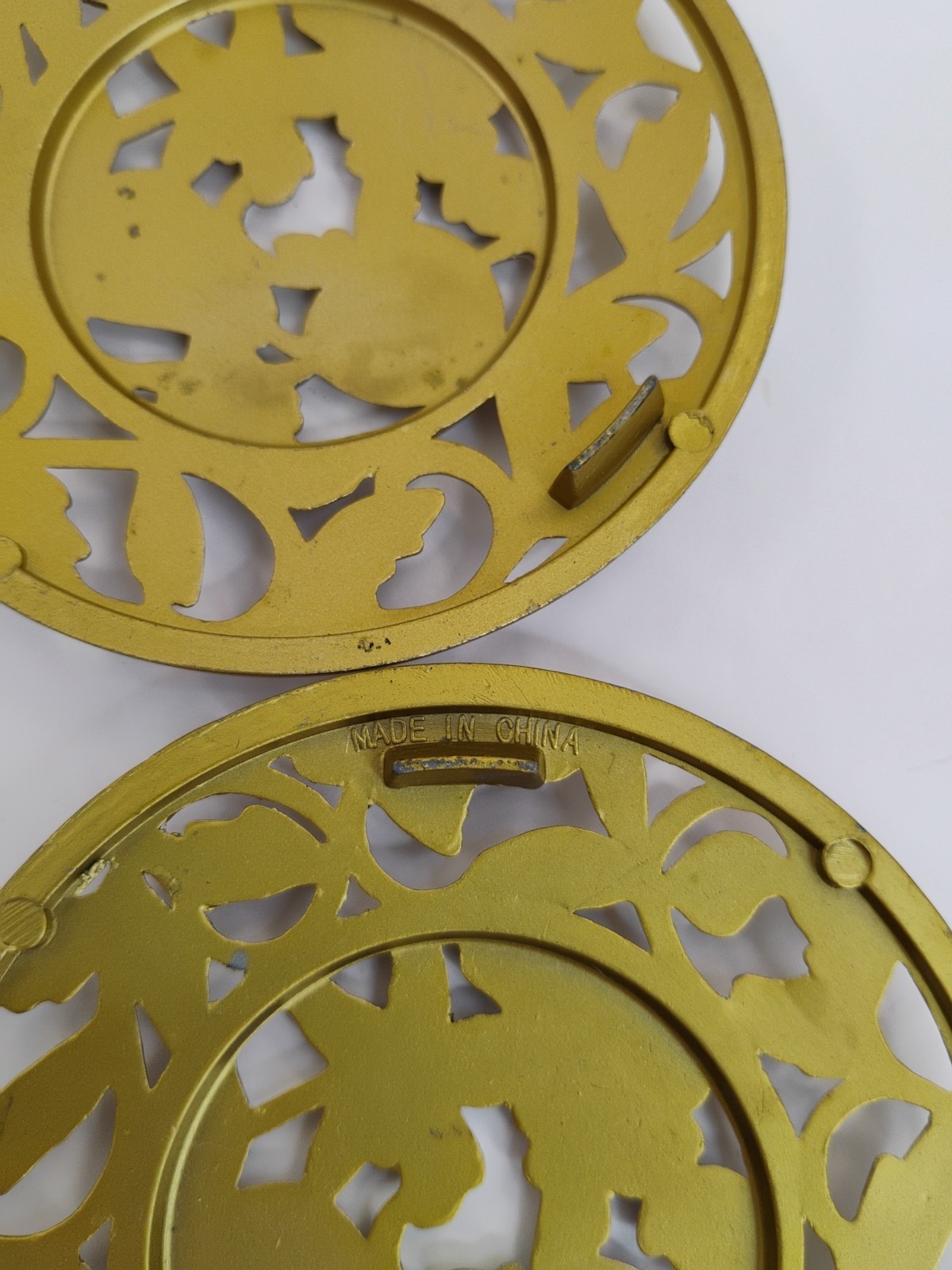 Potpourri Jar Bowl Metal Lid Gold 3.5" x 3.5” Fruit Decor Lot Of 2