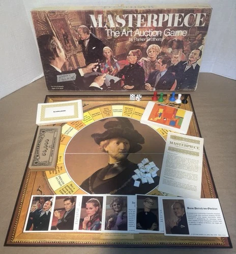 Vintage MASTERPIECE The Art Auction Board Game 1970 Parker Brothers 99% Complete
