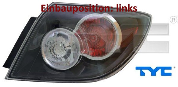 TYC 11-11804-01-2 Heckleuchte Links RüCklicht Hecklicht RüCkleuchte FüR Mazda-image