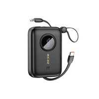 Powerbank 10000Mah Mit USB-C / Lightning Kabel Schwarz