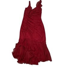 Women's Elie Tahari Size 6 Red Dress with Ruffle Detail
