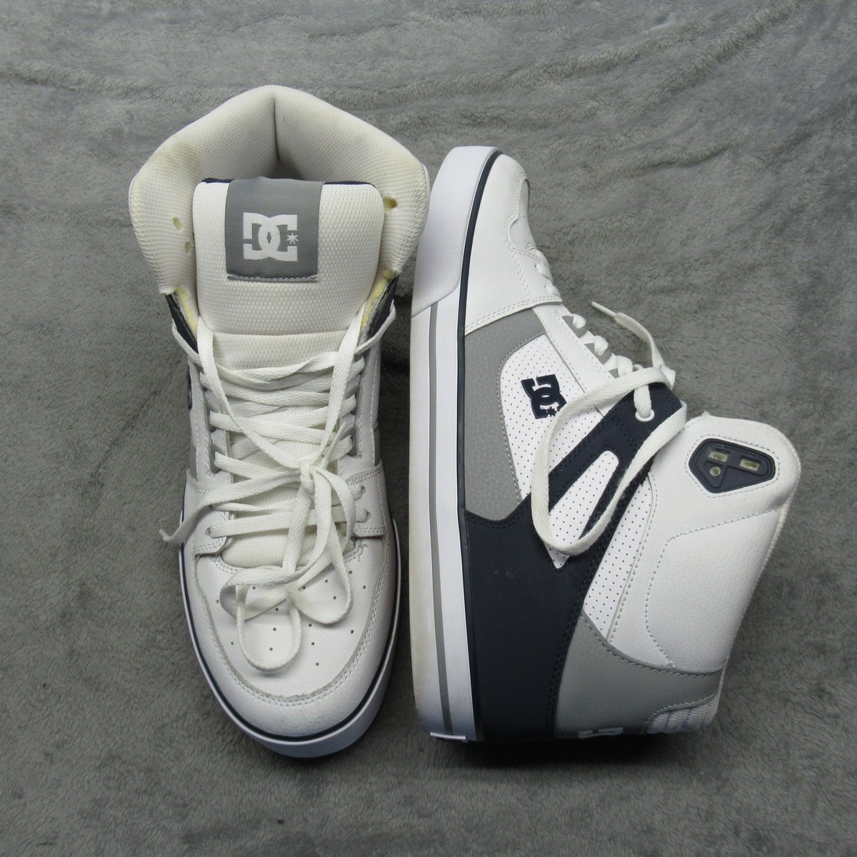 DC Sneakers Mens 17 White Leather Pure High-Top WC Lace-Up