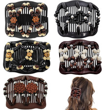 5 Pieces Stretchy Magic Hair Comb Adjustable Elastic Comb Hair Clip for Mixed