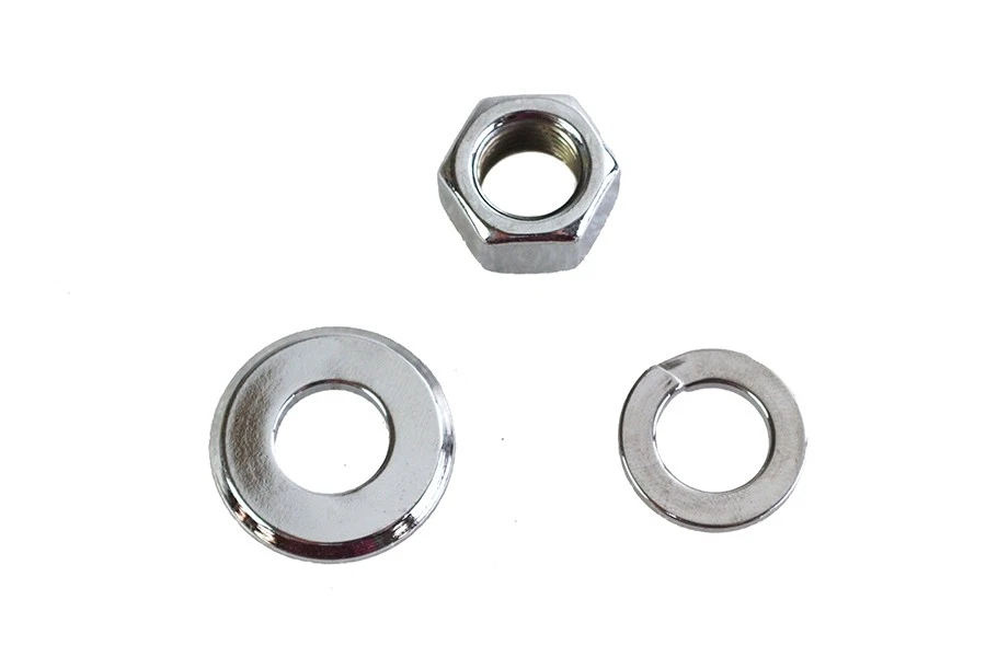 Kit de tuerca y arandela de eje delantero cromado para Harley Davidson Foto 3 de 4