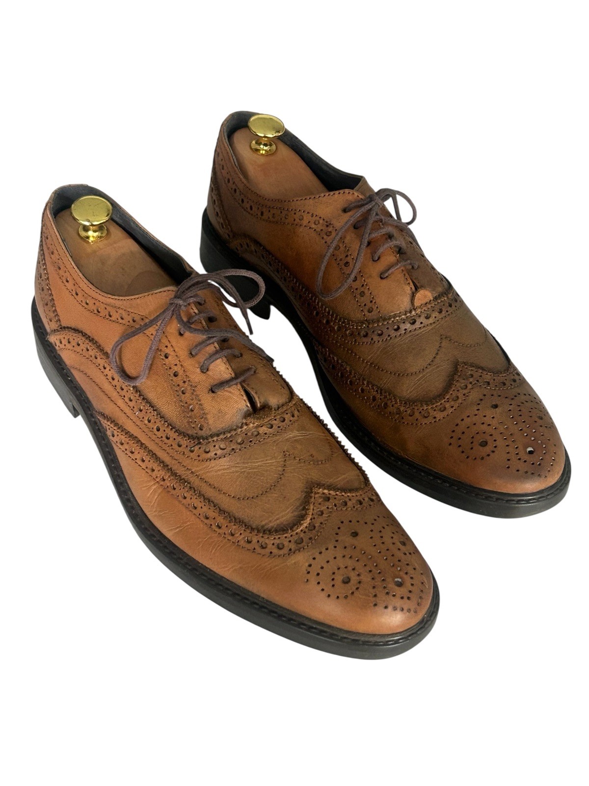 SAOLA Scarpe da uomo Oliver Sweeney Derby Brogue Hunter punta alare stringate pelle di vitello UK 10
