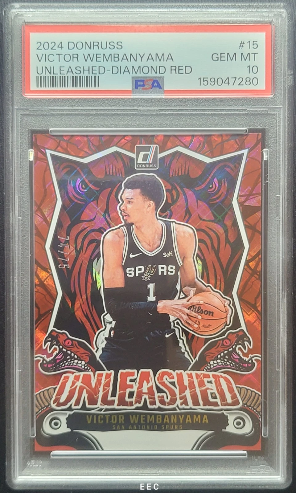 2024 Panini Donruss Unleashed Victor Wembanyama Diamond Red SP /75