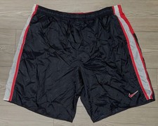 Vintage Nike Swim Shorts Mens Large Red Black Center Swoosh Back Trunks