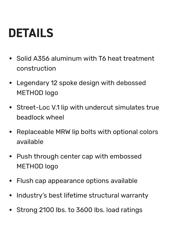 Aros Method Racing MR304 15x8J 24MM offset aro preto fosco - Imagem 4 de 4