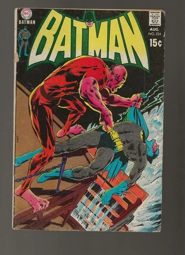 Vintage Batman Comic Book #224 Neal Adams Cover August 1970 Bronze Age