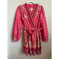 Anthropologie Raquel Pink Beaded Mini Dress Size XS