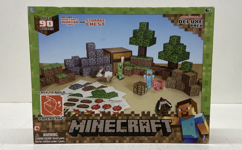 Jazwares Minecraft Paper Craft Overworld Deluxe Pack 90+ Pcs 2014 Sealed New
