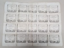 France: French Revolution 23-5-1793 50 Sols Assignat Uncut Sheet of 20 Pick A70