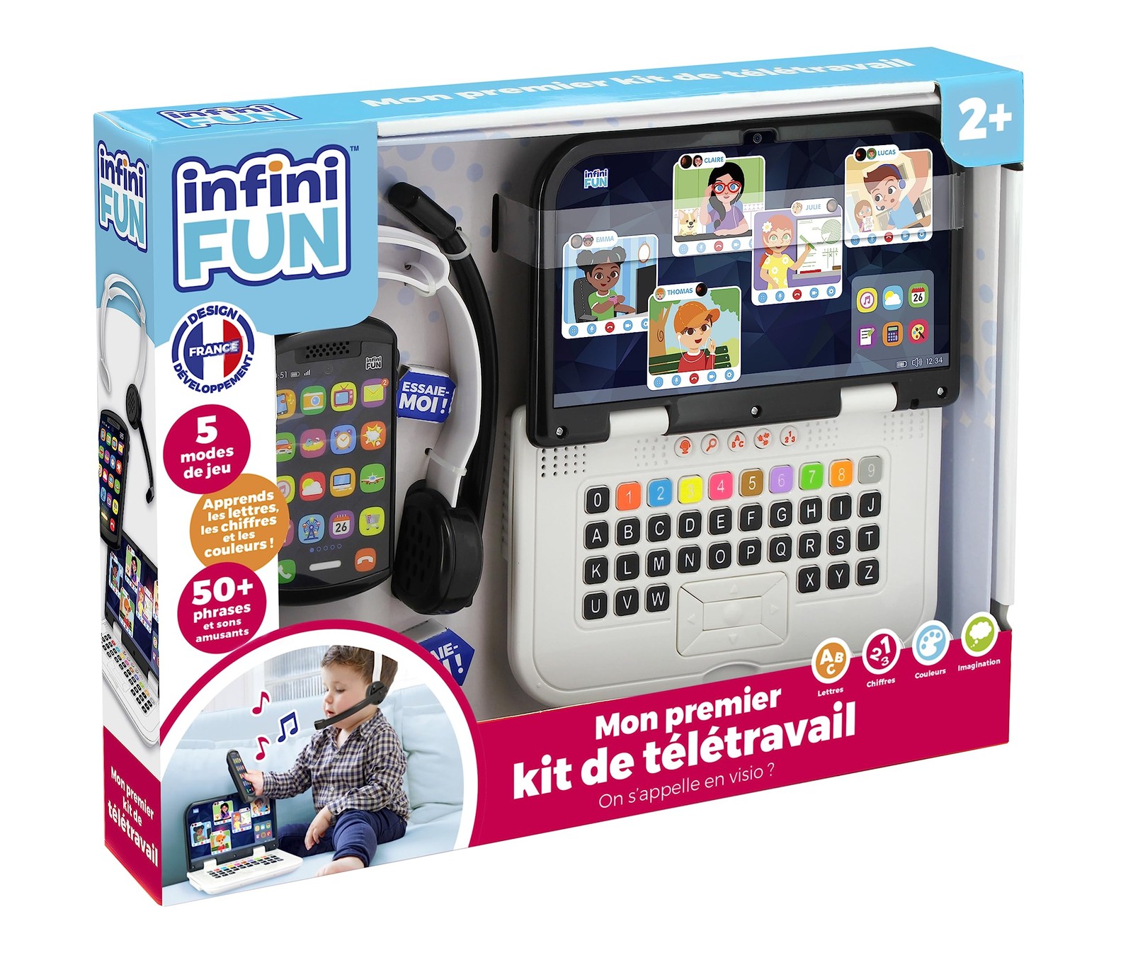 Kit télétravail enfant contre les écrans avec ordinateur et téléphone