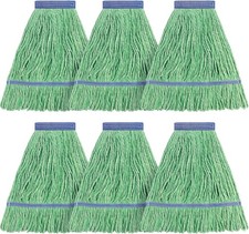 Matthew Cleaning Heavy Duty Mop Head Commercial 6 Count Pack of 1 , Green
