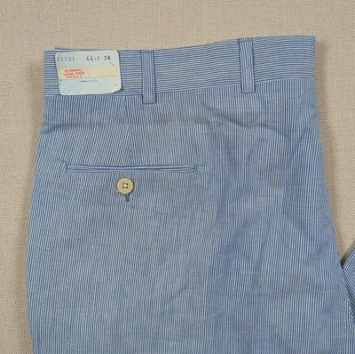 NOS O'Connell Lucas-Chelf Trousers Mens 38 Unhemmed Blue Striped VTG O'Connell's
