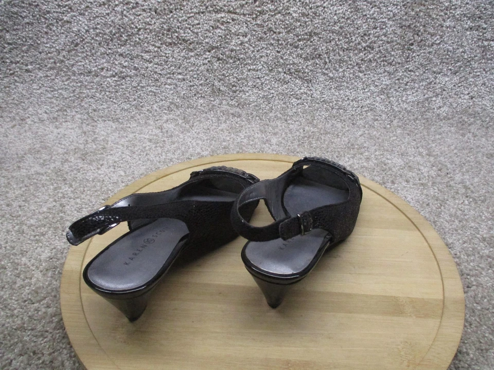 Karen Scott Shoes Womens Size 6.5 Black Slingback Peep Toe Heel Anyaa KS-ANYAA - Image 3 of 4