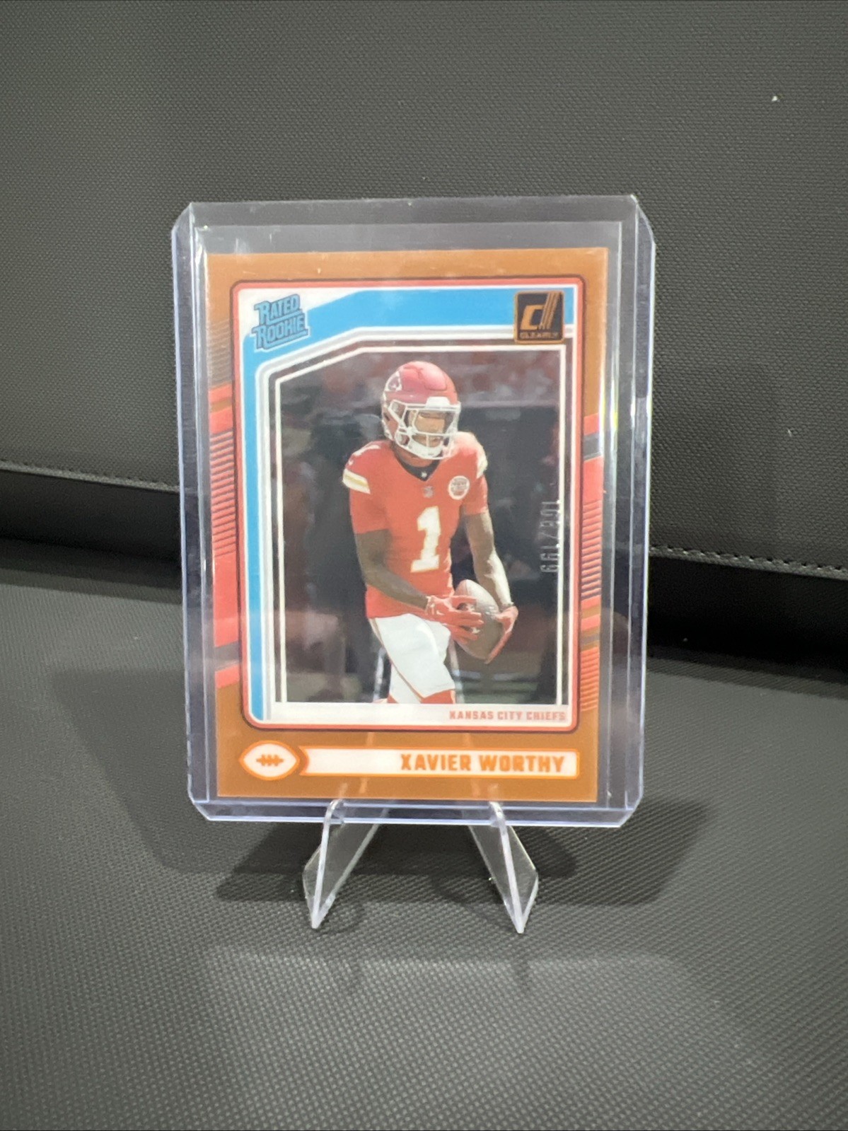 2024 Panini Clearly Donruss - Rated Rookie Xavier Worthy #58 Orange /199 (RC)