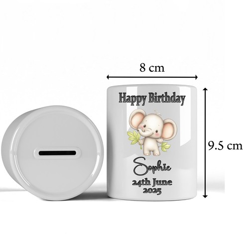 Cute Birthday Personalized Child Money Box Child Piggy Bank Keepsake Baby Gift - Picture 7 of 17