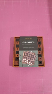 Iron & Glory Checkmate Travel Chess Board Checkers