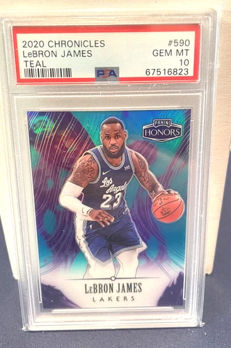 Lebron James 2020 Panini Chronicles Honors TEAL Basketball Card #590 PSA 10