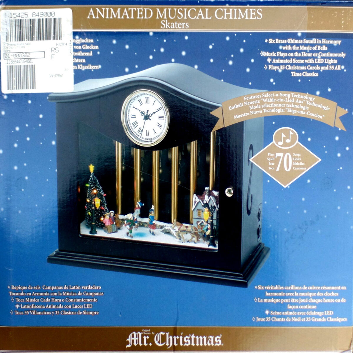 MR. CHRISTMAS ANIMATED MUSICAL CLOCK / ICE SKATERS / PLAYS MR. CHRISTMAS ANIMATED MUSICAL CLOCK / ICE SKATERS / PLAYS
