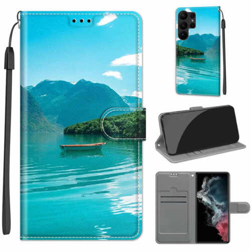 For Samsung S23 Ultra S22 S21 S20 FE S10 Magnetic Leather Pattern Wallet Case - Picture 25 of 32