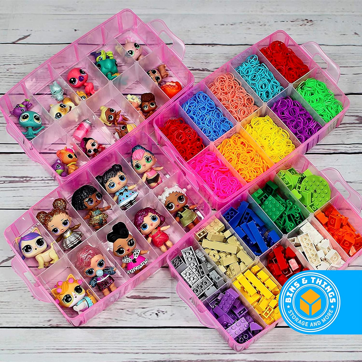 Toy Organizer with 30 Adjustable Compartments Compatible